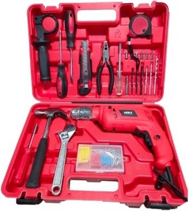 वर्क्स ELECTRIC IMPACT DRILL KIT FORWARD REVERSE,10MM CAPACITY,ELECTRONIC SPEED CONTROL पॉवर एंड हैंड टूल किट