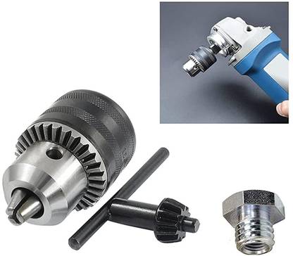 Kshivi 13 mm Drill Chuck for Angle Grinder and Drill Machine With Converter Nut and Key Set Female 1/2" 20 Unf 13mm Rotary Bit Set