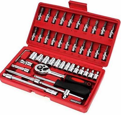 ACLIX 46 in 1 Pcs Tool Kit & Screwdriver and Socket Set Multi Purpose Combination Tool Case Precision Socket Set Hand Tool Kit