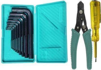Exotic Arcade Combo of Allen Key Set( Elky - 1.5-10 MM), Wire Stripper and Tester || Hand Tool Kit