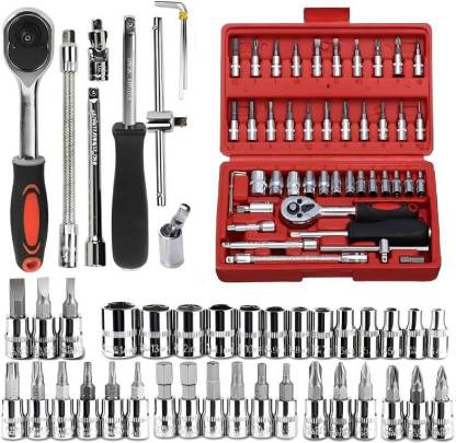 Loyalmart 46 in 1 Pcs Tool Kit & Screwdriver Multi Purpose Combination Tool Case Precision Hand Tool Kit