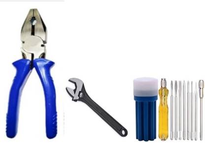 SSMT Screwdriver Set With Plier and Wrench Combo Power & Hand Tool Kit