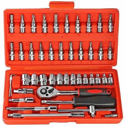 ZYRIAN 46 in 1Pcs Tool Kit & Screwdriver and Socket Set, Hand Tool Kit Wrench Set Multi Hand Tool Kit