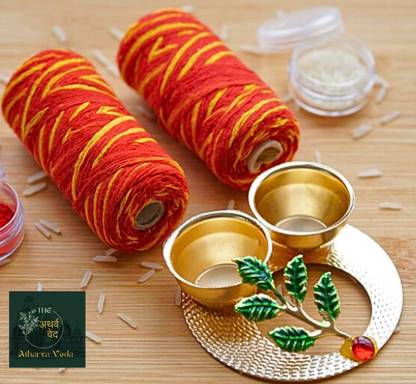The Atharva-veda Rakshasutra | Mauli | KALAVA Red Yellow MOLI Dhaga | Sacred Thread- Size Medium Thread