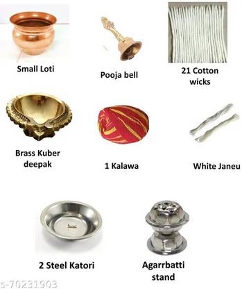 PRASHITA CREATION Daily use for Puja Needs kit of Pooja samagri Items Set of 24 Prayer Kit