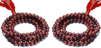 Firmus (Pack of 2)108 Beads Red Jaap Mala Lal Chandan Mala for Mantra Jaap Prayer Kit