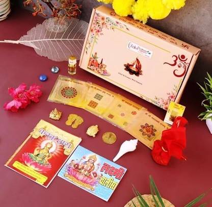 ClickPujan Lakshmi Yantra Pujan Kit - Divine Samagri Box | Devotional Offerings Prayer Kit