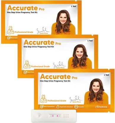 Accurate Pro One Step Urine HCG Pregnancy Test Kit (Pack of 3 Strips) Pregnancy Test Kit
