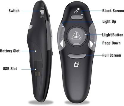 RuhZa USB Wireless Remote Control Professional Laser Pointer Presenter laptop, computer Remote Controller
