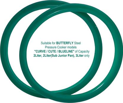 AtLoGs 2PCS BUTTERFLY_SS Cooker Gasket for "CUTE/CURVE/BLUELINE" of 2LTR, 3LTR only 170 mm Pressure Cooker Gasket
