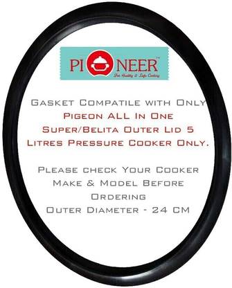 Pioneer Compatible With Pigeon 5 Litre Outer Lid All In One Super (Pack of 1) 210 mm Pressure Cooker Gasket