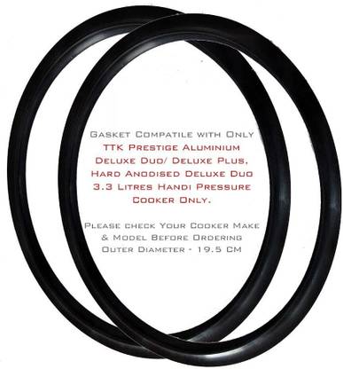 PRV Compatible For Prestige Outer Lid Pressure Cooker Handi 3.3 | 3 | Litres 195 mm Pressure Cooker Gasket