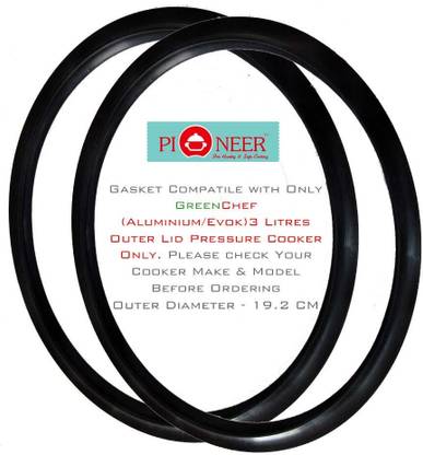 Pioneer GreenChef Namo| Evok Aluminium Outer Lid 3 Litres(Pack of 2) 165 mm Pressure Cooker Gasket