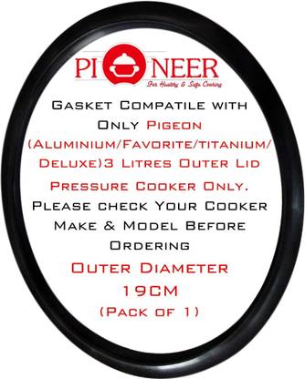 Pioneer Pigeon Aluminium Deluxe, Favourite, Special, 3 Litres Outer Lid (Pack of 1) 165 mm Pressure Cooker Gasket