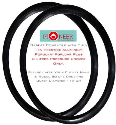 Pioneer Prestige 3 Litre Aluminium Popular Outer Lid [Pack of 2] 165 mm Pressure Cooker Gasket