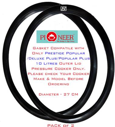 Pioneer Black Rubber | Black Gasket| Ring|Compatible For Prestige 10 Liter Deluxe 245 mm Pressure Cooker Gasket