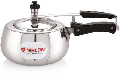 NIRLON Celebration 2 Litre Aluminium Inner Lid Induction Base Pressure Cooker (Silver) 2 L Inner Lid Induction Bottom Pressure Cooker