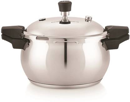 sonu SONU BELLINO PRESSURE COOKER-5.4 LTR with One Extra Serving Glass Lid, 5.4 L Outer Lid Induction Bottom Pressure Cooker