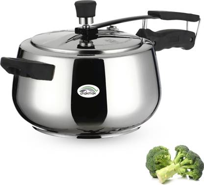 Chakmak Omega Induction Base Stainless Steel Inner Lid Pressure Cooker 5 L Inner Lid Induction Bottom Pressure Cooker
