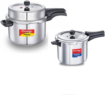 Prestige SS Dlx Alpha Pressure Cooker 8L,SS Popular 5L, 8 L, 5 L Outer Lid Induction Bottom Pressure Cooker