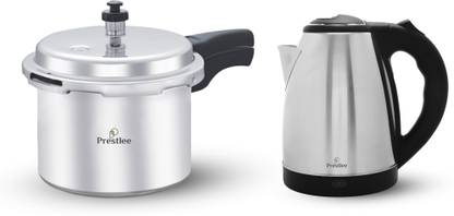 Prestlee Aluminium 3 Ltr Outerlid Pressure Cooker and Electric Kettle 1.8 Ltr Combo, 3 L Pressure Cooker  (Aluminium) at Rs. 767