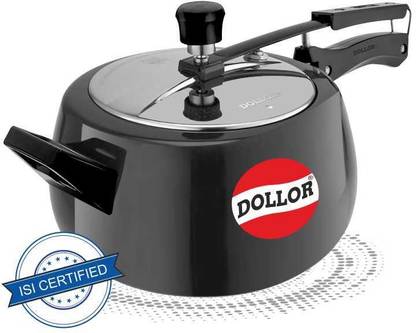 Dollor ISI Certified Handi Black Inner Lid 5.5 L Inner Lid Induction Bottom Pressure Cooker