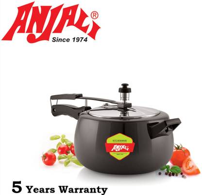 ANJALI Carbon Jade Pressure Cooker with High-Quality Construction. Inner Lid 5 L Inner Lid Pressure Cooker