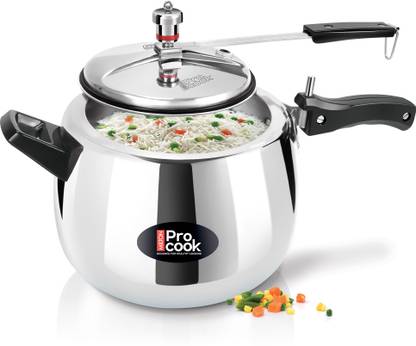 MILTON Pro Cook Aluminium Induction Curve Pressure Cooker With Inner Lid 6.5 L Inner Lid Induction Bottom Pressure Cooker