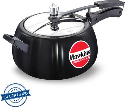 Hawkins Contura Black (CB50) 5 L Inner Lid Pressure Cooker