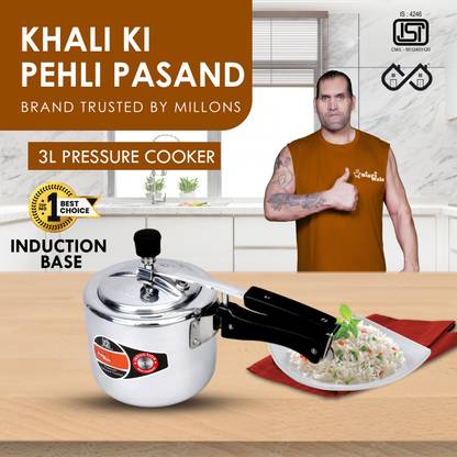 SigriWala Pressure Cooker Marvel Inner Lid 3 L Inner Lid Induction Bottom Pressure Cooker