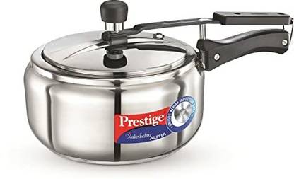 Prestige Nakshatra Stainless Steel Pressure Cooker 3.5 Liter,Rice maker,Induction Base 3.5 L Outer Lid Induction Bottom Pressure Cooker