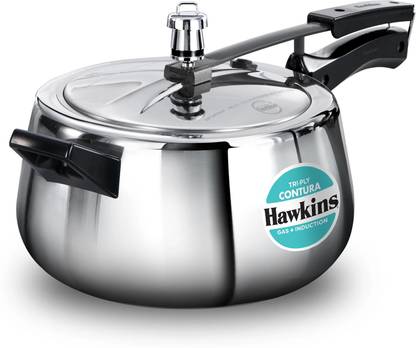 Hawkins 5 Litre Triply Stainless Steel Contura Pressure Cooker (SSTCO50) 5 L Inner Lid Induction Bottom Pressure Cooker