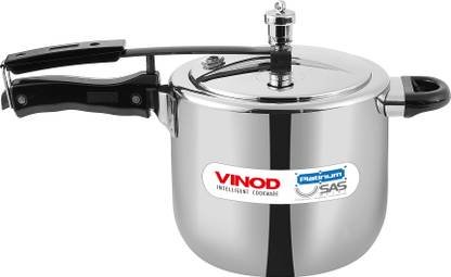 VINOD Platinum Straight Triply Stainless Steel Inner Lid 5 L Inner Lid Induction Bottom Pressure Cooker