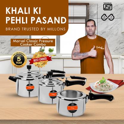 Sigri-wala Marvel Pressure Cooker Combo 2L,3L,5L 3 L, 5 L, 2 L Inner Lid Pressure Cooker