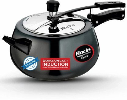 Hocks Black Curve 5 L Inner Lid Induction Bottom Pressure Cooker  (Hard Anodized)