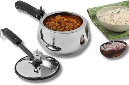 VINOD 18/8 Stainless Steel Sandwich Bottom Handi Shape Inner Lid Europa 1.5 L Inner Lid Induction Bottom Pressure Cooker
