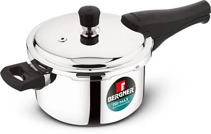 BERGNER Trimax Triply Stainless Steel Outer Lid 3 L Outer Lid Induction Bottom Pressure Cooker