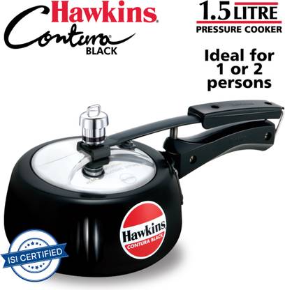 Hawkins Contura Black (CB15) 1.5 L Inner Lid Pressure Cooker