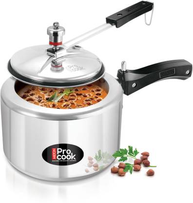 MILTON Pro Cook Aluminium Non Induction Wide Base Pressure Cooker With Inner Lid 3 L Inner Lid Pressure Cooker