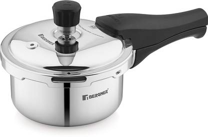 BERGNER Tri-Max Junior TriPly Stainless Steel Outer Lid Mini Cooker | 1 L Outer Lid Induction Bottom Pressure Cooker