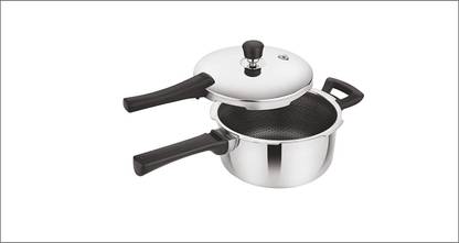 PRABHA Hexa Cube Triply Non-Stick Outer Lid 1.5 L Outer Lid Induction Bottom Pressure Cooker