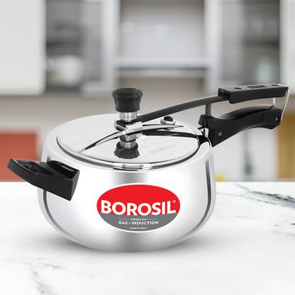 BOROSIL Pronto Triply 5L Pressure Cooker, Gas & Induction Campatible, 5 Years Warranty 5 L Inner Lid Induction Bottom Pressure Cooker