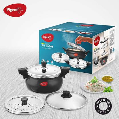 Pigeon All in One Super Cooker 620-H 3 Litre Hard Anodised Outer Lid Pressure Cooker 3 L Outer Lid Induction Bottom Pressure Cooker