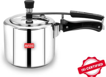 AVIAS Ceres Stainless Steel Inner Lid Pressure Cooker / 1.2mm Thickness / 3 L Inner Lid Induction Bottom Pressure Cooker