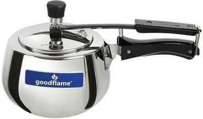 goodflame Stainless Steel 3 LTR. Pressure Cooker(Induction Base,Silver) 3 L Inner Lid Induction Bottom Pressure Cooker