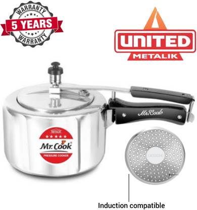 Mr.Cook by United ISI 1 L Inner Lid Induction Bottom Pressure Cooker