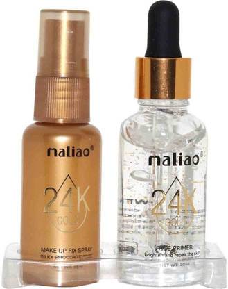maliao 24K GOLD 2 IN 1 FACE PRIMER & MAKE UP FIXER SET brighten and repair the skin Primer  - 65 ml