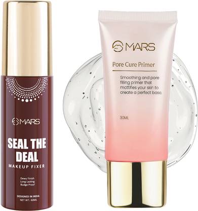 MARS Pore Cure Long Lasting Makeup Primer and Budge Proof Makeup Fixer Primer  - 90 ml