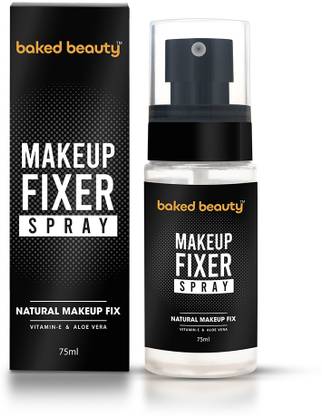 BAKED BEAUTY Non-sticky Makeup fixer quick setting spray infused with Aloe Vera & Vitamin-E Primer  - 75 ml