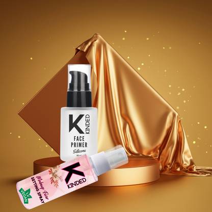 KINDED Combo of Silicone Gel Based Face Primer 30 ml & Makeup Fixer Setting Spray 60 ml Primer  - 90 ml
